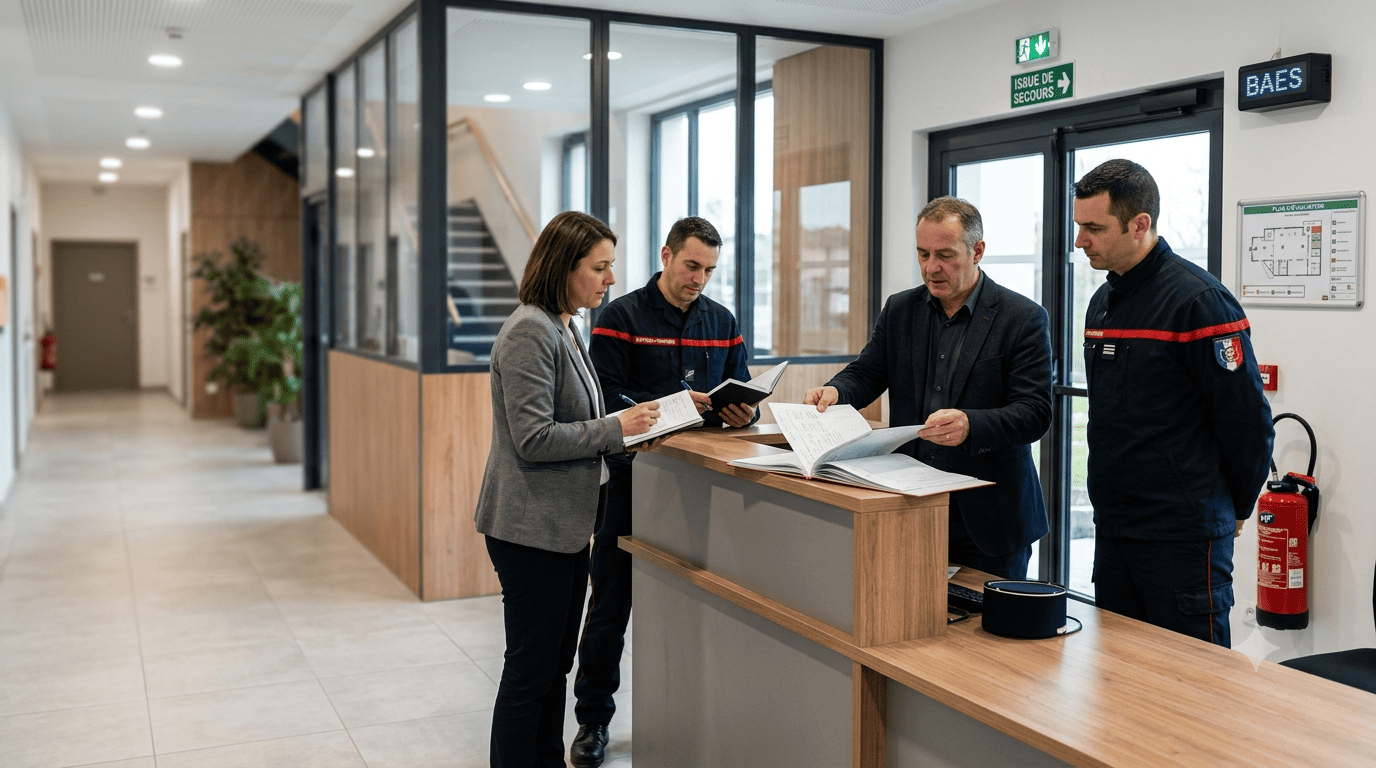exploitant présentant le registre de sécurité de son établissement lors d'un contrôle